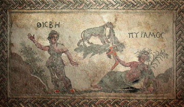Pyramus and Thysbe from an ancient mosaic found on Cyprus