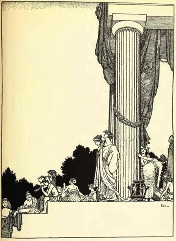 The Court of Theseus. Drawing by Heath Robinson (1919) 